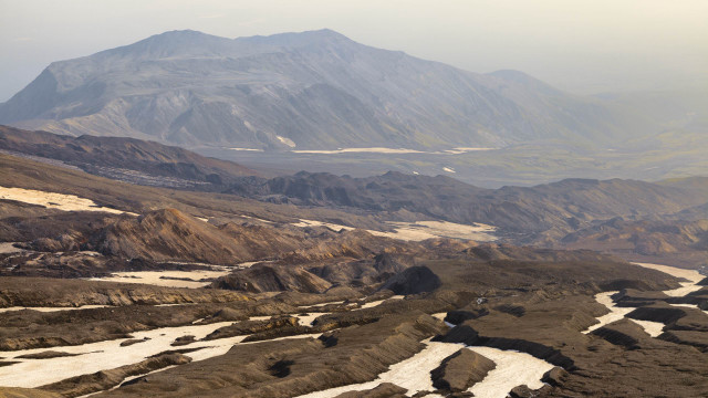 Mountain range river snow distant free wallpaper - medium preview image