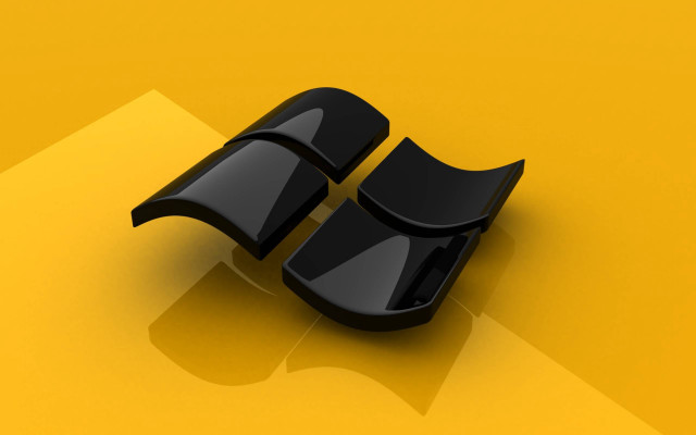 Black object yellow background shadow free wallpaper - medium preview image