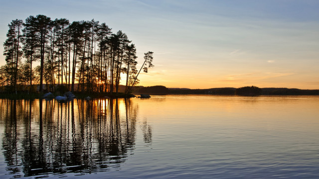 Hudson river sunset lake boats free wallpaper - medium preview image