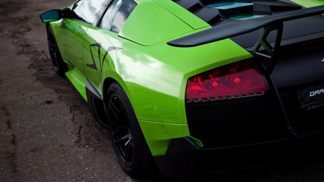 Green sports car hood up #2 free wallpaper - medium preview image