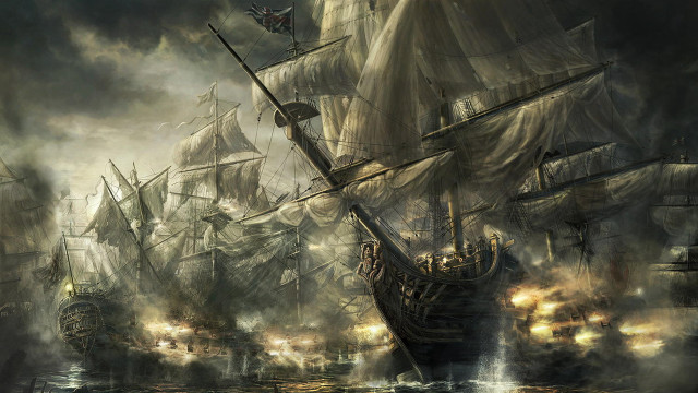 Pirate ship ocean fantasy matte free wallpaper - medium preview image