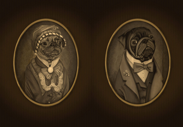 Dogs formal tuxedo gothic digital free wallpaper - medium preview image