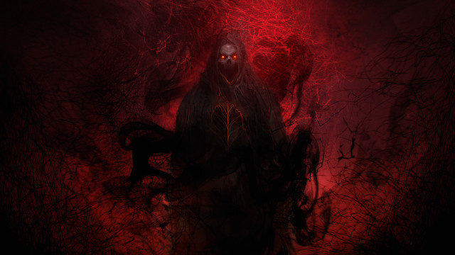 Creepy creature red eyes dark free wallpaper - medium preview image
