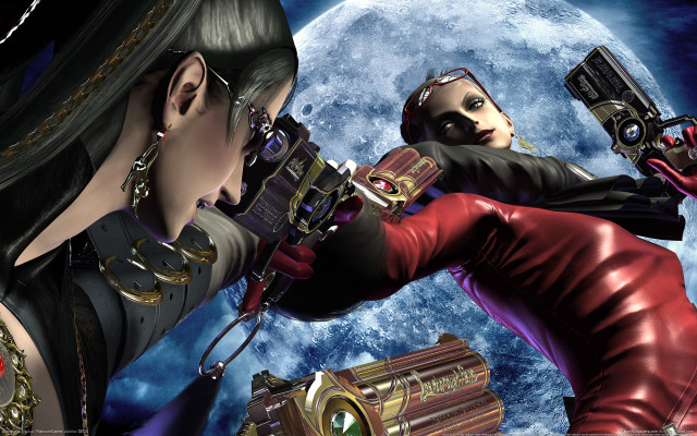 Moon girls guns night sky free wallpaper - medium preview image