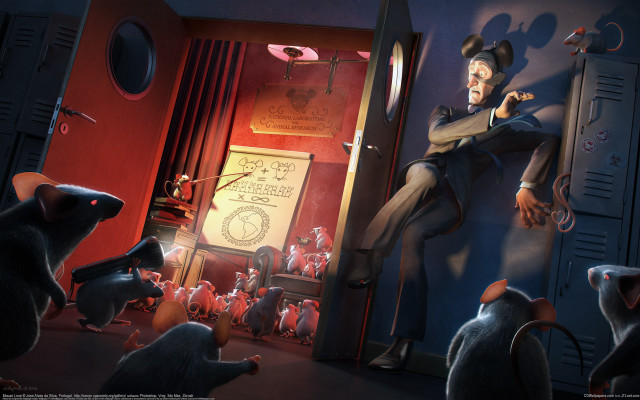 Cartoon man suit mice room free wallpaper - medium preview image