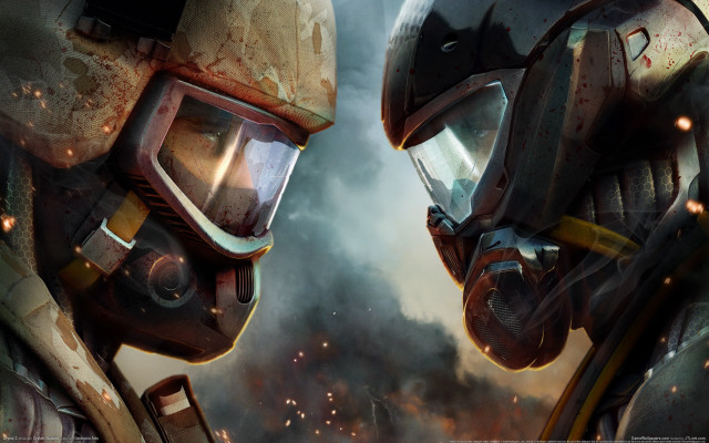 Sci fi helmet battle smoke free wallpaper - medium preview image