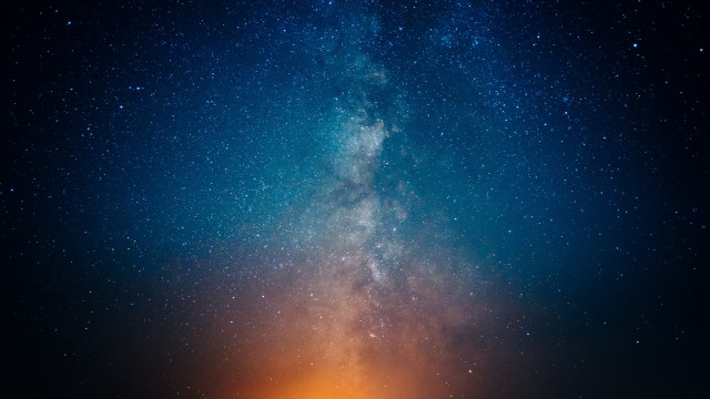Night sky bright orange blue free wallpaper - medium preview image