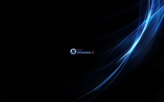 Dark background blue wave windows7 #3 free wallpaper - medium preview image