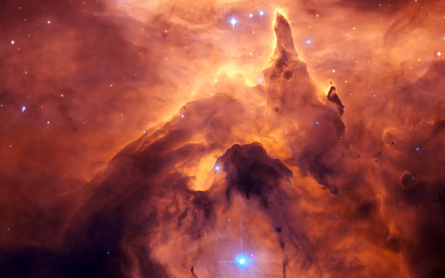 Starry sky orange blue cluster free wallpaper - medium preview image