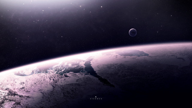 Earth space aurora moon stars #2 free wallpaper - medium preview image