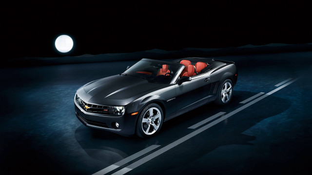 Chevrolet camaro convertible night moon free wallpaper - medium preview image
