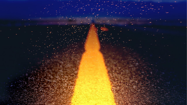 Yellow road sky clouds stars free wallpaper - medium preview image