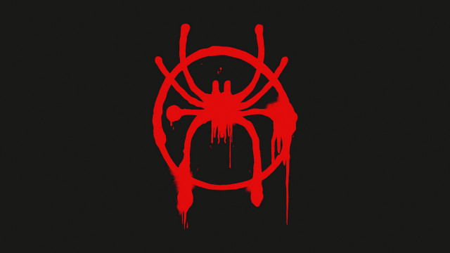 Spiderman logo black red paint free wallpaper - medium preview image