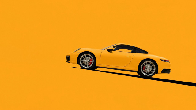 Yellow sports car yellow room free wallpaper - medium preview image
