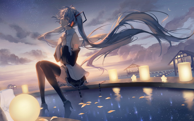 Woman ledge book sunset lighthouse free wallpaper - medium preview image