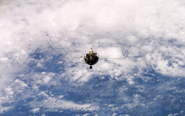 Helicopter satellite cloudy blue sky free wallpaper - medium preview image