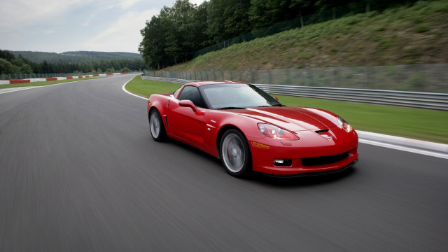 Red sports car road forest #9 free wallpaper for desktop - medium preview image