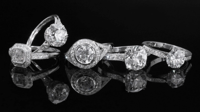 Three rings diamonds black background free wallpaper - medium preview image