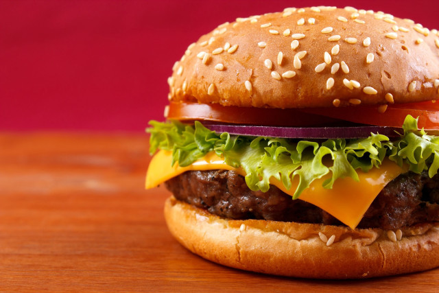 Hamburger cheese lettuce tomato sesame free wallpaper - medium preview image