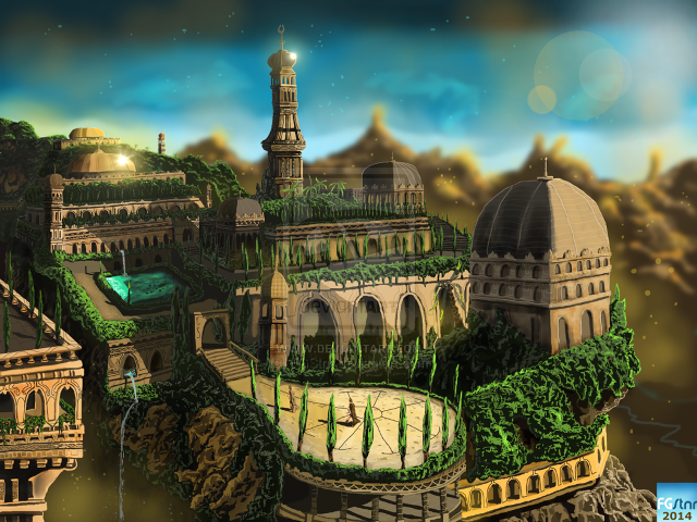 City bridge tower clock waterfall free wallpaper - medium preview image