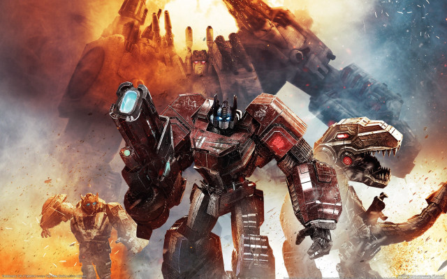 Giant robot battle scene destruction free wallpaper - medium preview image