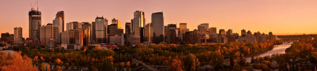 City skyline river autumn pink free wallpaper - medium preview image