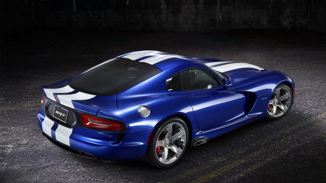 Blue sports car white stripes free wallpaper - medium preview image