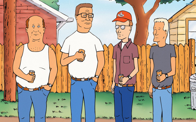 Cartoon three men fence fire free wallpaper - medium preview image
