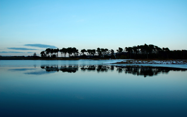 Lake trees sky clouds water free wallpaper - medium preview image