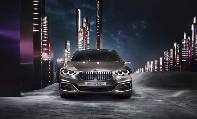 Silver car city night lit free wallpaper - medium preview image