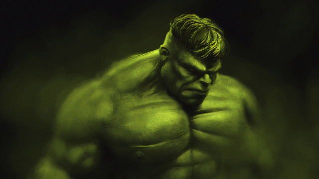 Green man shocked digital painting free wallpaper - medium preview image