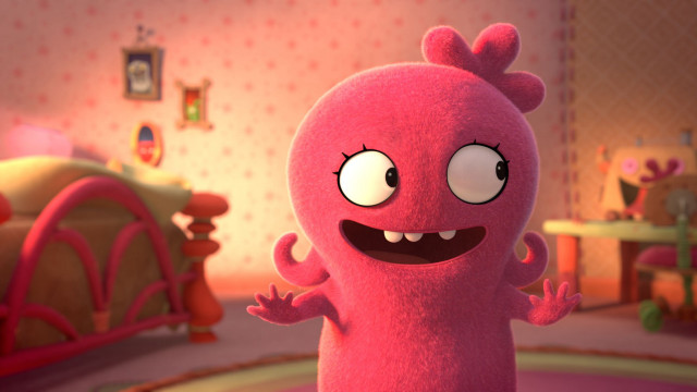Pink cartoon character room bed free wallpaper for desktop - medium preview image