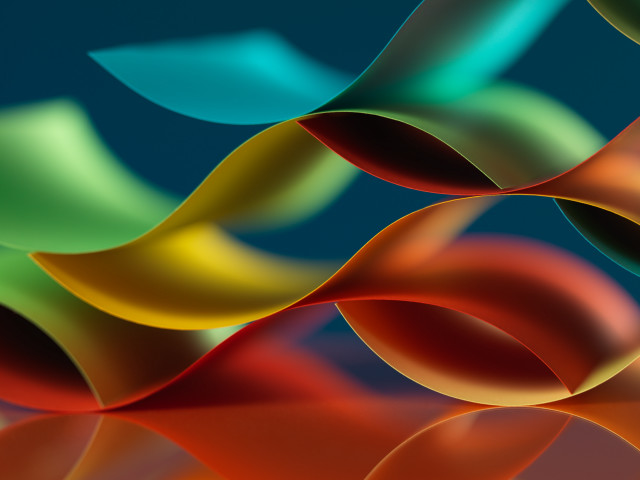 Colorful abstract curved shapes vibrant free wallpaper - medium preview image