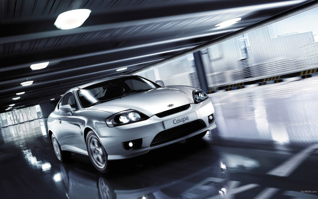 Silver car tunnel parking garage free wallpaper - medium preview image