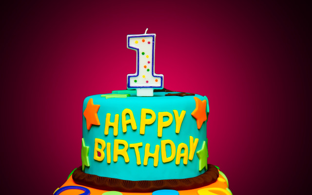 Birthday cake candle number one free wallpaper - medium preview image