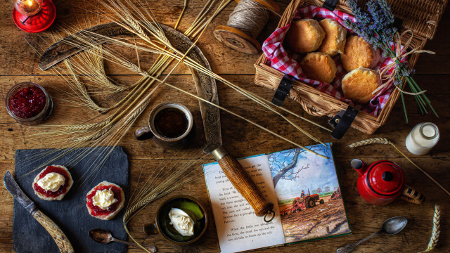 Bread food book coffee teapot free wallpaper - medium preview image
