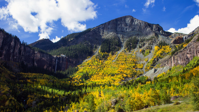 Mountain forest clouds saturated colors free wallpaper - medium preview image