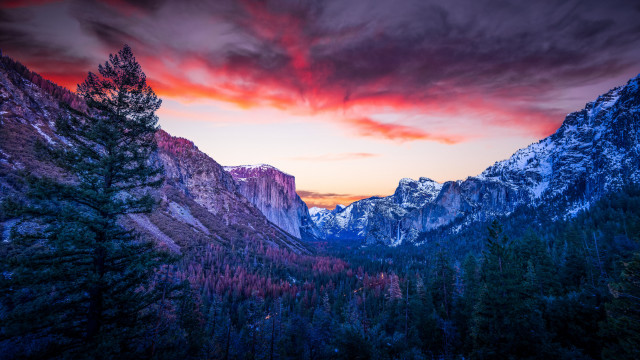 Mountain range red sky clouds #10 free wallpaper - medium preview image