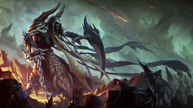 Demonic demon sword forest fire free wallpaper - medium preview image