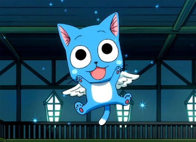 Cartoon cat with wings flying free wallpaper - medium preview image