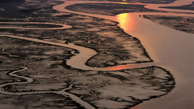 River field water sunset ecological free wallpaper - medium preview image