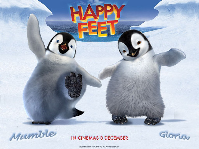 Penguins dancing snow happyfeet sign free wallpaper - medium preview image