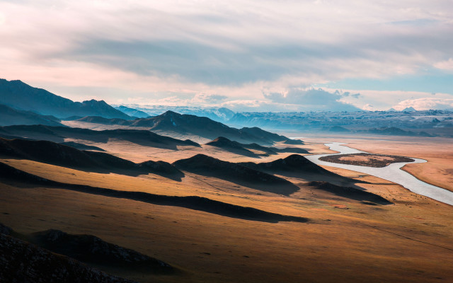 Desert river mountains cloudy sky #2 free wallpaper - medium preview image