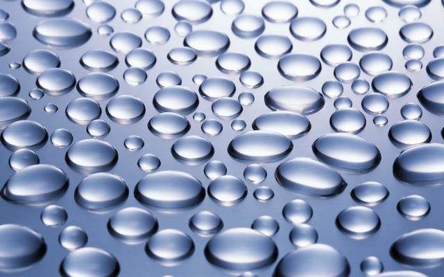 Water droplets blue surface macro #5 free wallpaper - medium preview image