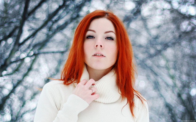 Red haired gothic portrait forest free wallpaper - medium preview image