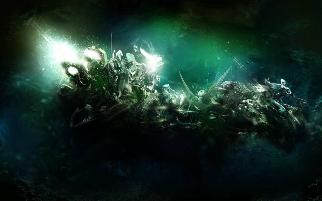Glowing aurora biopunk android jones free wallpaper - medium preview image