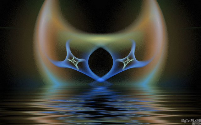 Blue orange water reflection holography free wallpaper - medium preview image