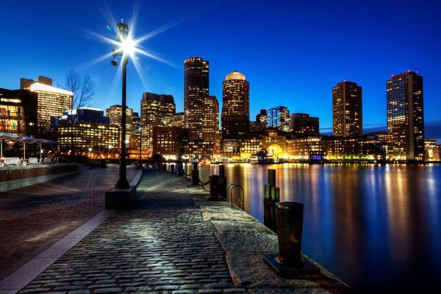 City skyline night water bridge #5 free wallpaper - medium preview image