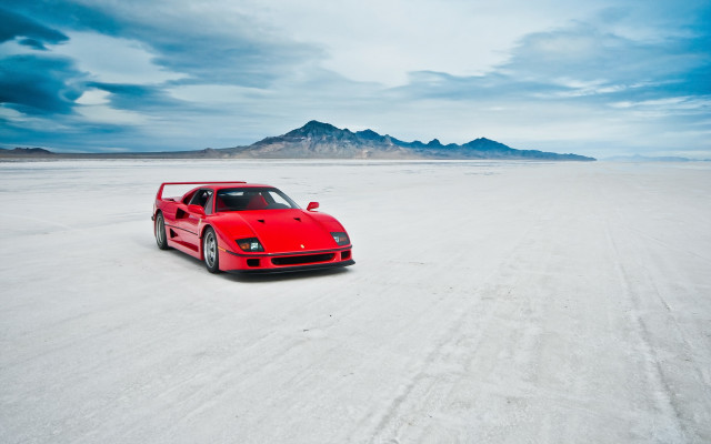 Red sports car desert mountains #3 free wallpaper - medium preview image