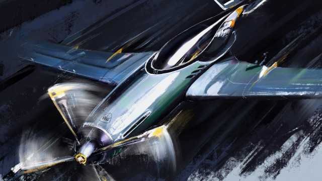 Plane propeller wing retrofuturism rich free wallpaper - medium preview image